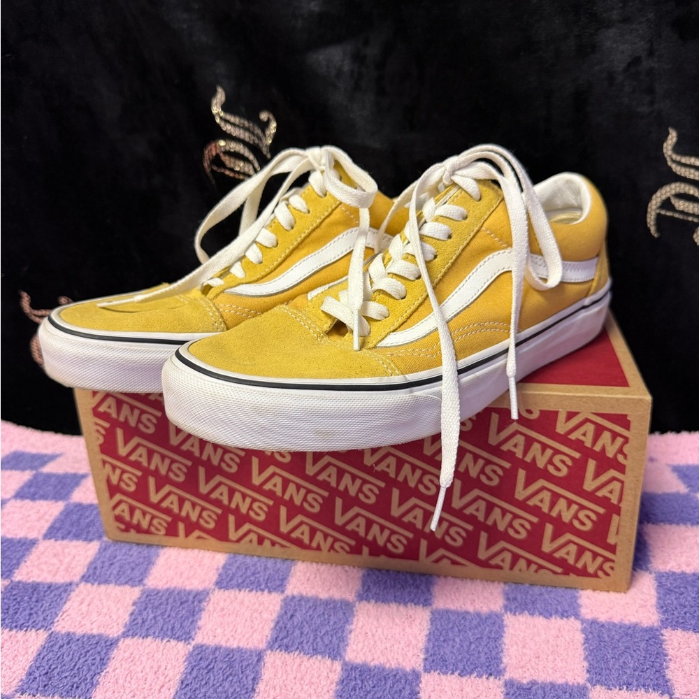 Vans Mustard and White Canvas Shoes